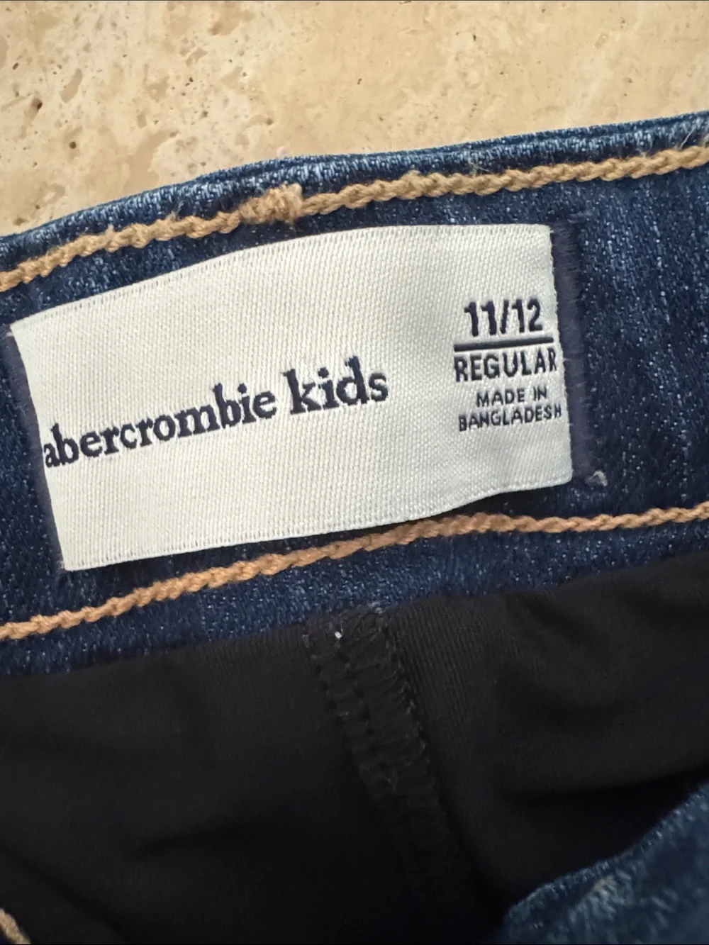 abercrombie kids Blue Denim Skirt with White Side Stripes